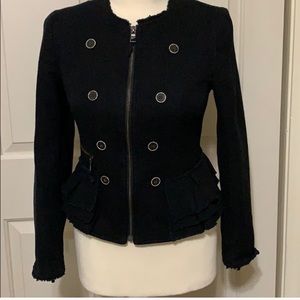 Banana Republic blazer textured, zippers & ruffles